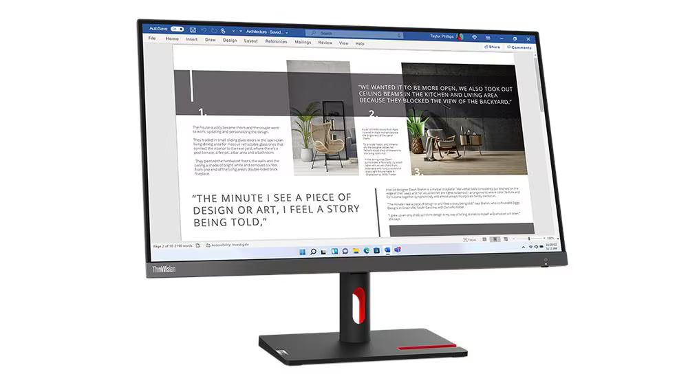 Lenovo ThinkVision S27i-30 – 27″ FHD IPS Monitor, 100Hz, Slim Bezel, HDMI/VGA