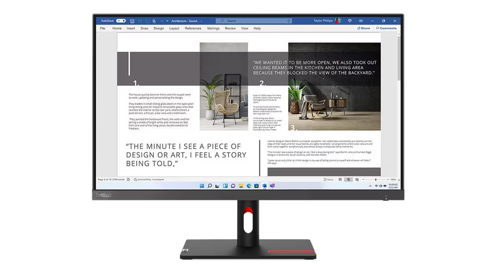 Lenovo ThinkVision S27i-30 – 27″ FHD IPS Monitor, 100Hz, Slim Bezel, HDMI/VGA