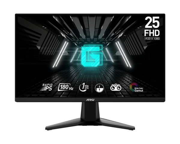 MSI G255F – 25″ FHD IPS Gaming Monitor, 180Hz, 1ms, FreeSync, Frameless