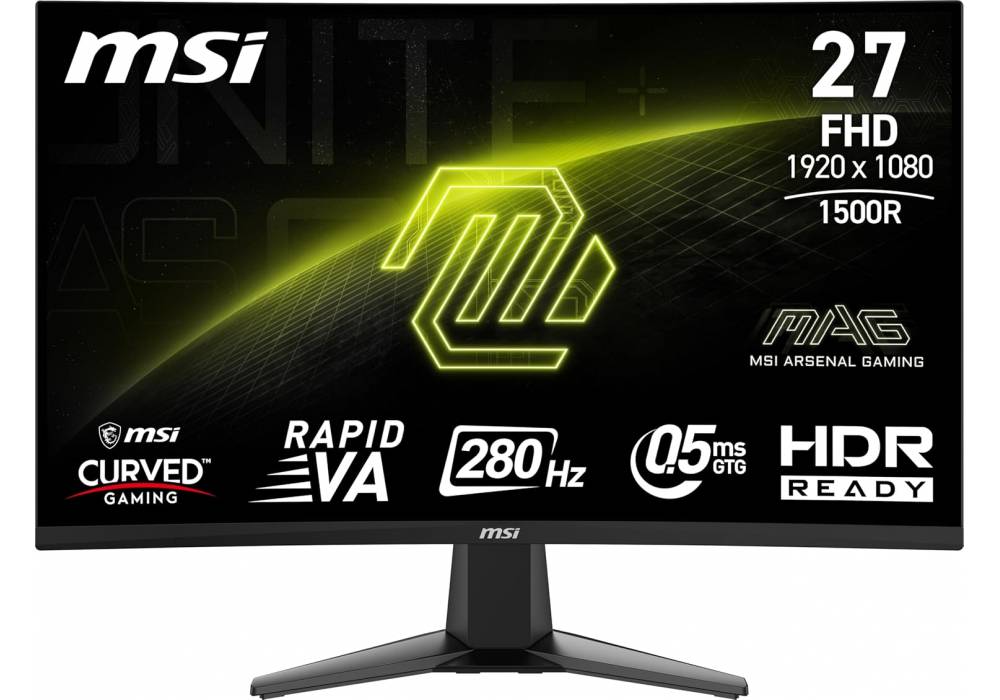 MSI MAG 276CXF – 27″ Curved FHD Gaming Monitor, 280Hz, 0.5ms, HDR, FreeSync, 3-Year Warranty